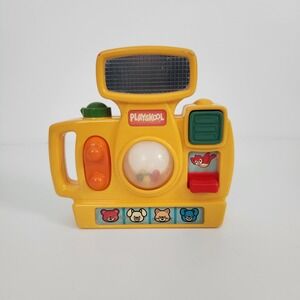 Vintage Playskool Yellow Toy Camera Rattle ABC 123 Sensory Pretend Play Toy